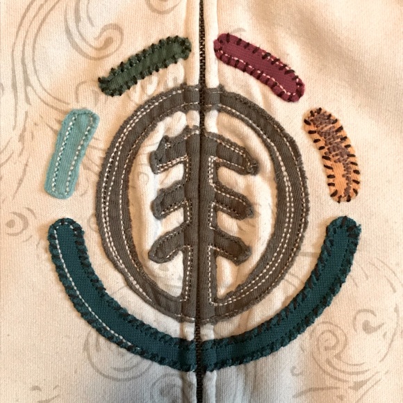 Vintage 1990’s Element Short Sleeve Zip Up Hoodie Sweatshirt w/ appliqué S - M - Picture 11 of 13